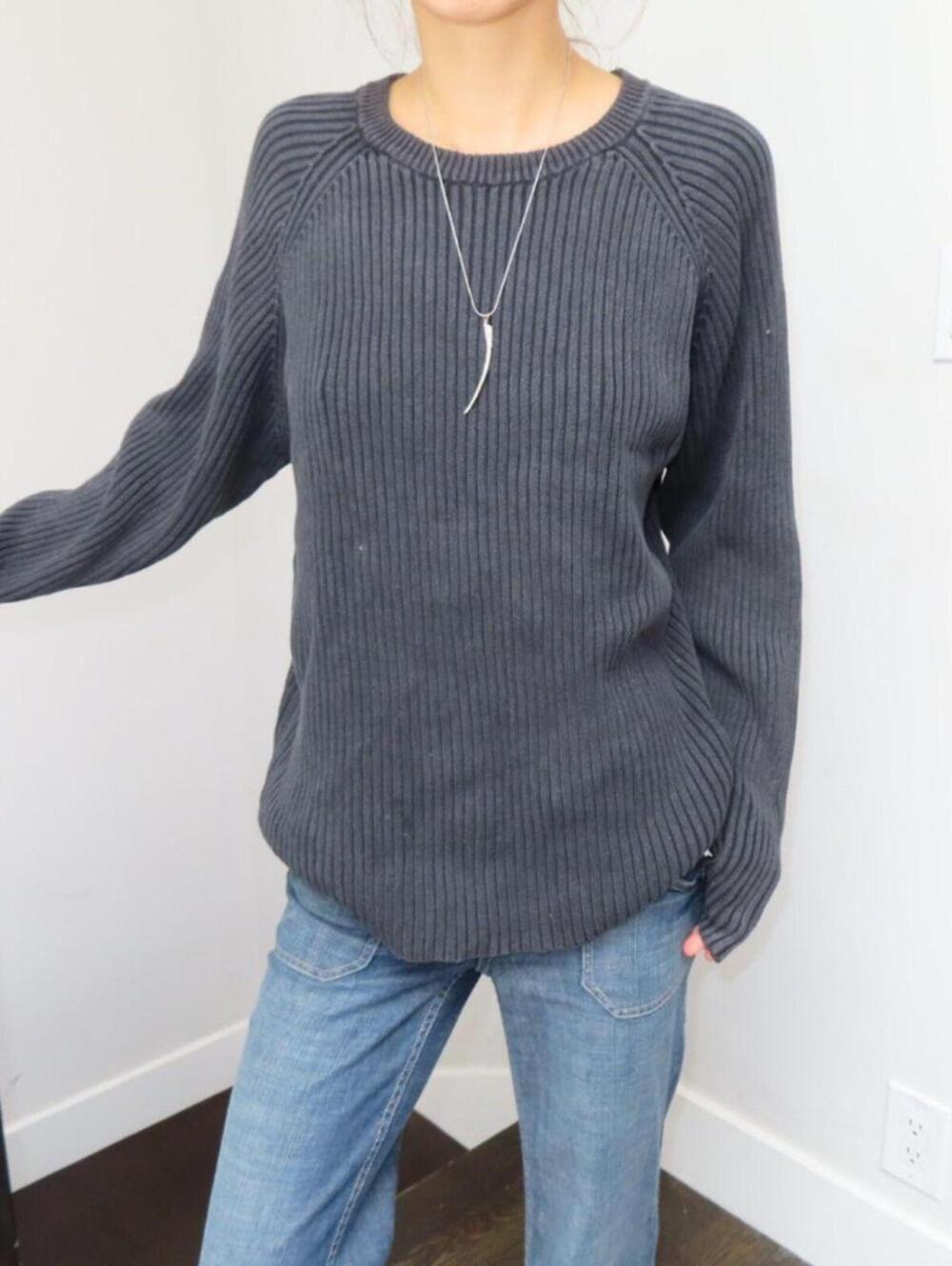 Women's Grey and Black Jumper